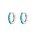 Huggie Earrings With Turquoise Stones