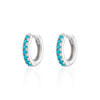 Huggie Earrings With Turquoise Stones