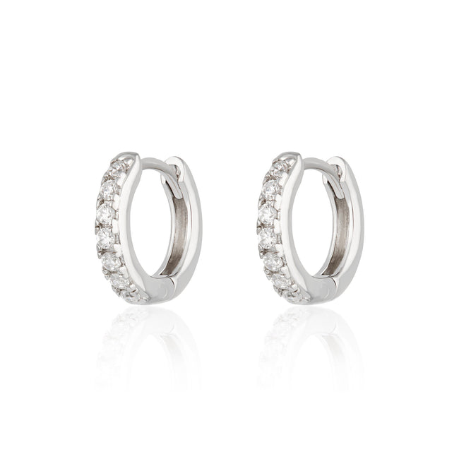 Huggie Earrings with Clear Stones