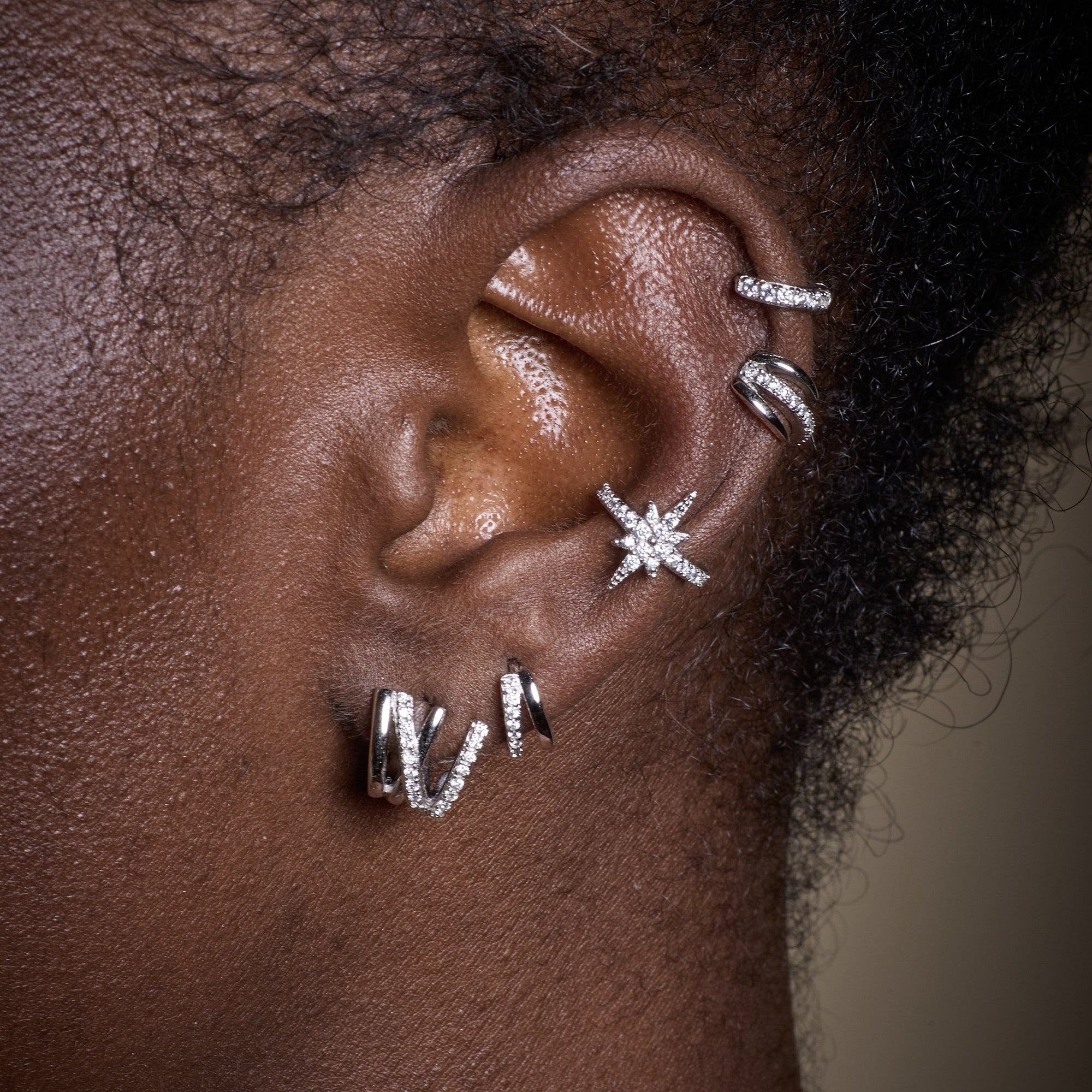 Illusion Split Mini Huggie Earrings