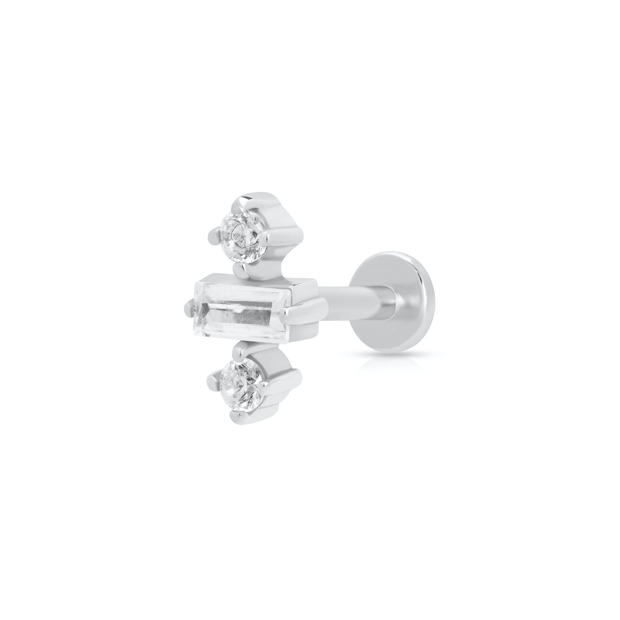 Jessica Baguette Single Flat Back Earring