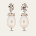 Silver Baroque Pearl Earrings - Lyra
