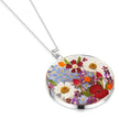 Mixed Flower Full Moon Large Pendant Necklace