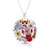 Mixed Flower Full Moon Large Pendant Necklace