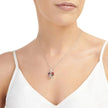 Mixed Flower Heart Pendant Necklace