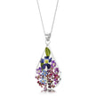 Purple Haze Silver Teardrop Large Pendant Necklace