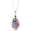 Purple Haze Silver Teardrop Large Pendant Necklace