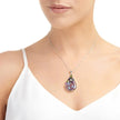 Purple Haze Silver Teardrop Large Pendant Necklace