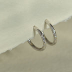 Silver White Topaz Gemstones- Seren Hoops
