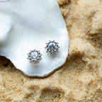 Silver White Topaz Seren Studs