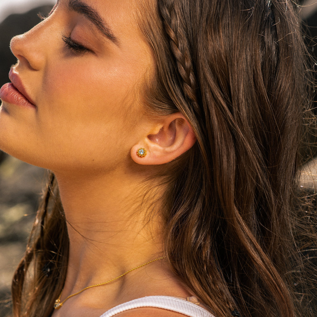 Silver Sky Blue Topaz Astrid Studs