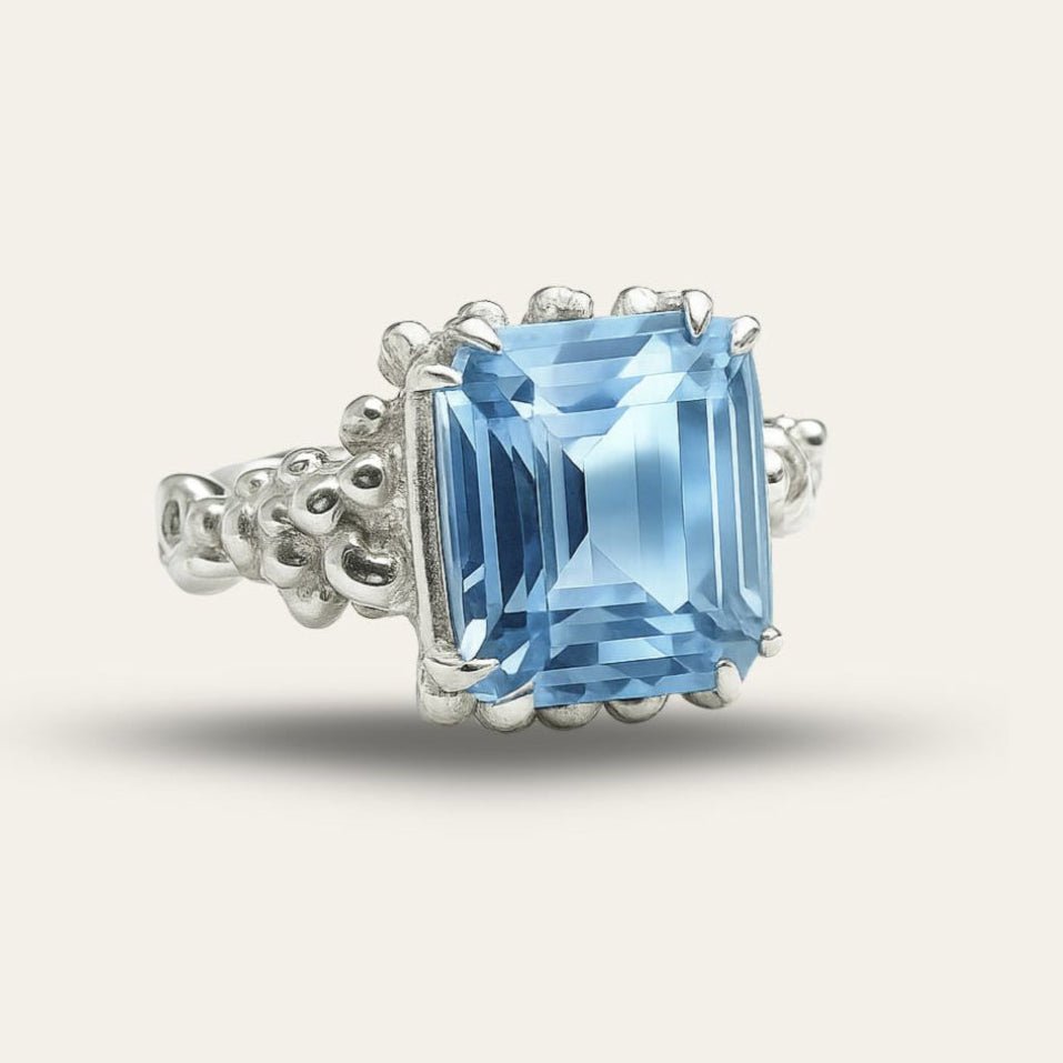 Silver Sky Blue Topaz Ring - Aurelia