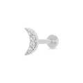 Sparkling Moon Single Flat Back Earring