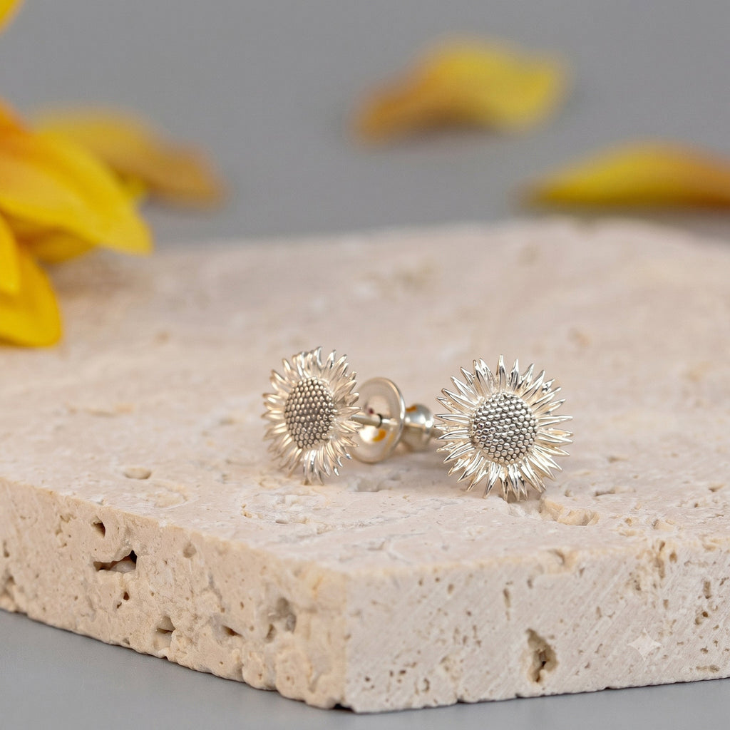 Sunflower Silver Stud Earrings