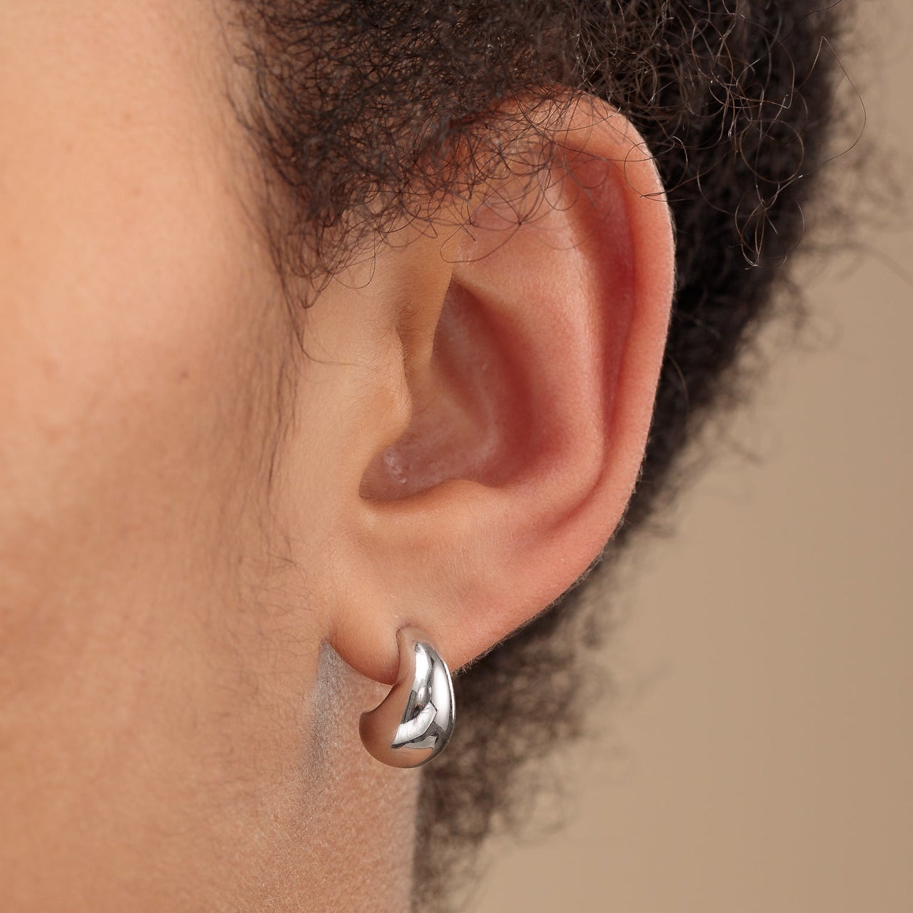 Silver Teardrop Stud Earrings