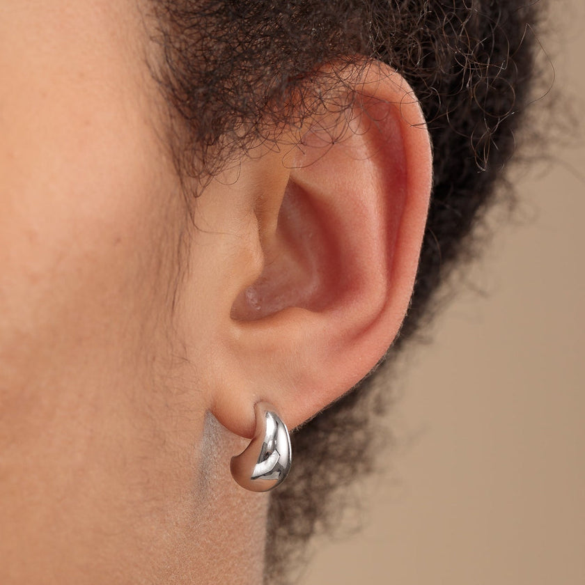 Silver Teardrop Stud Earrings