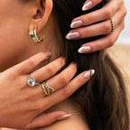 Silver White Topaz Gemstones- Seren Hoops