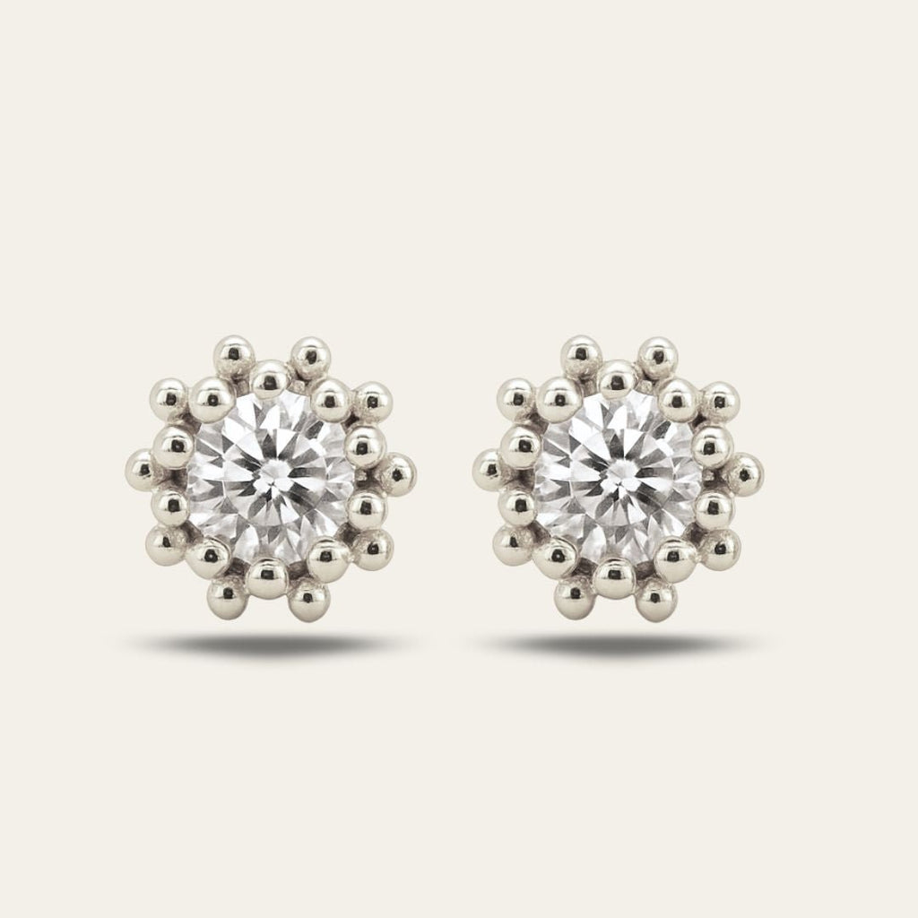 Silver White Topaz Seren Studs