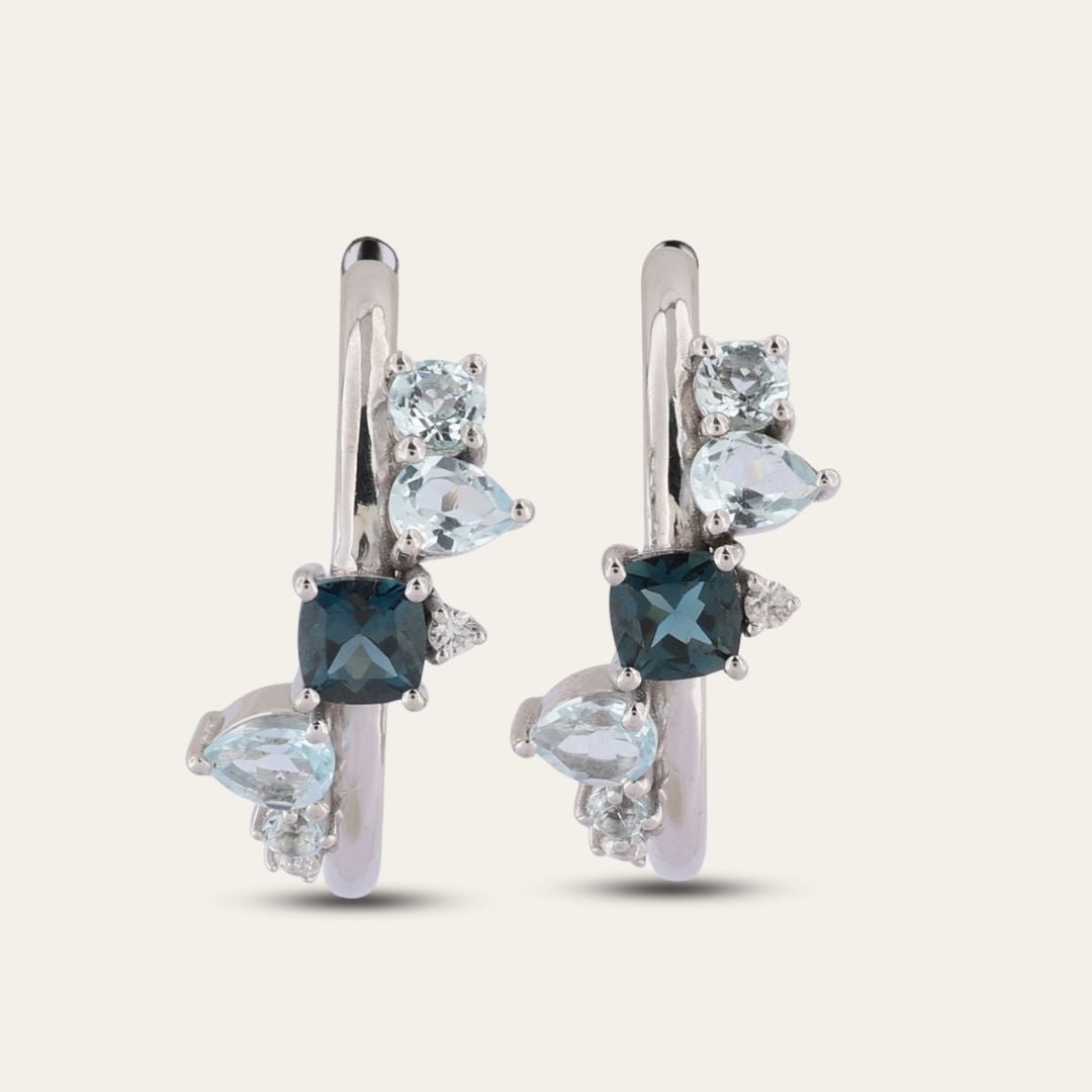 Silver Topaz Gemstone Zaria Earrings