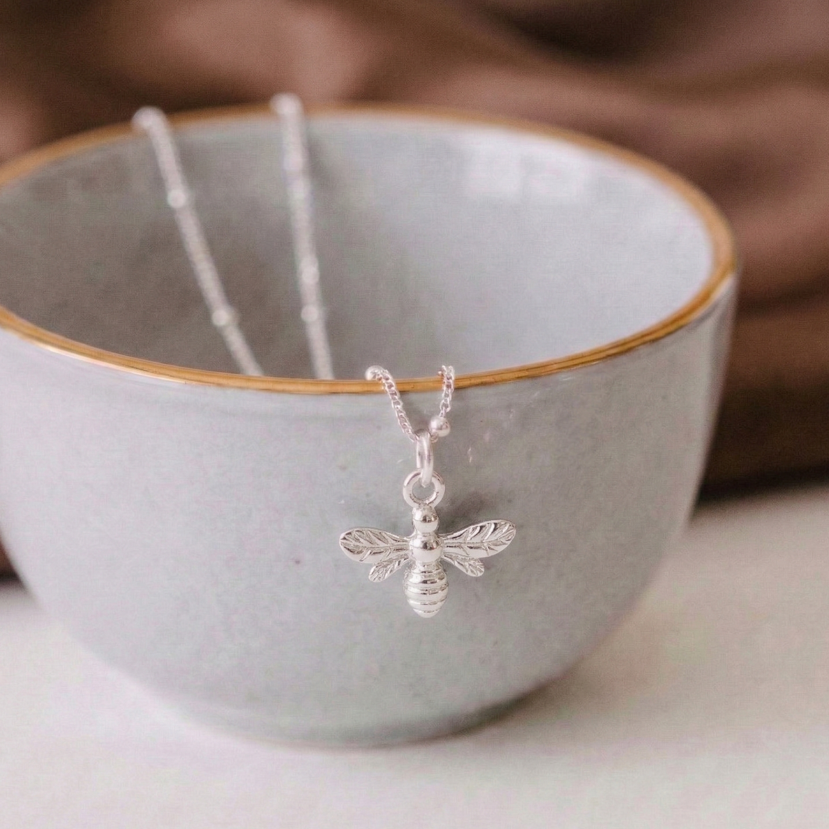 Silver Bee Necklace