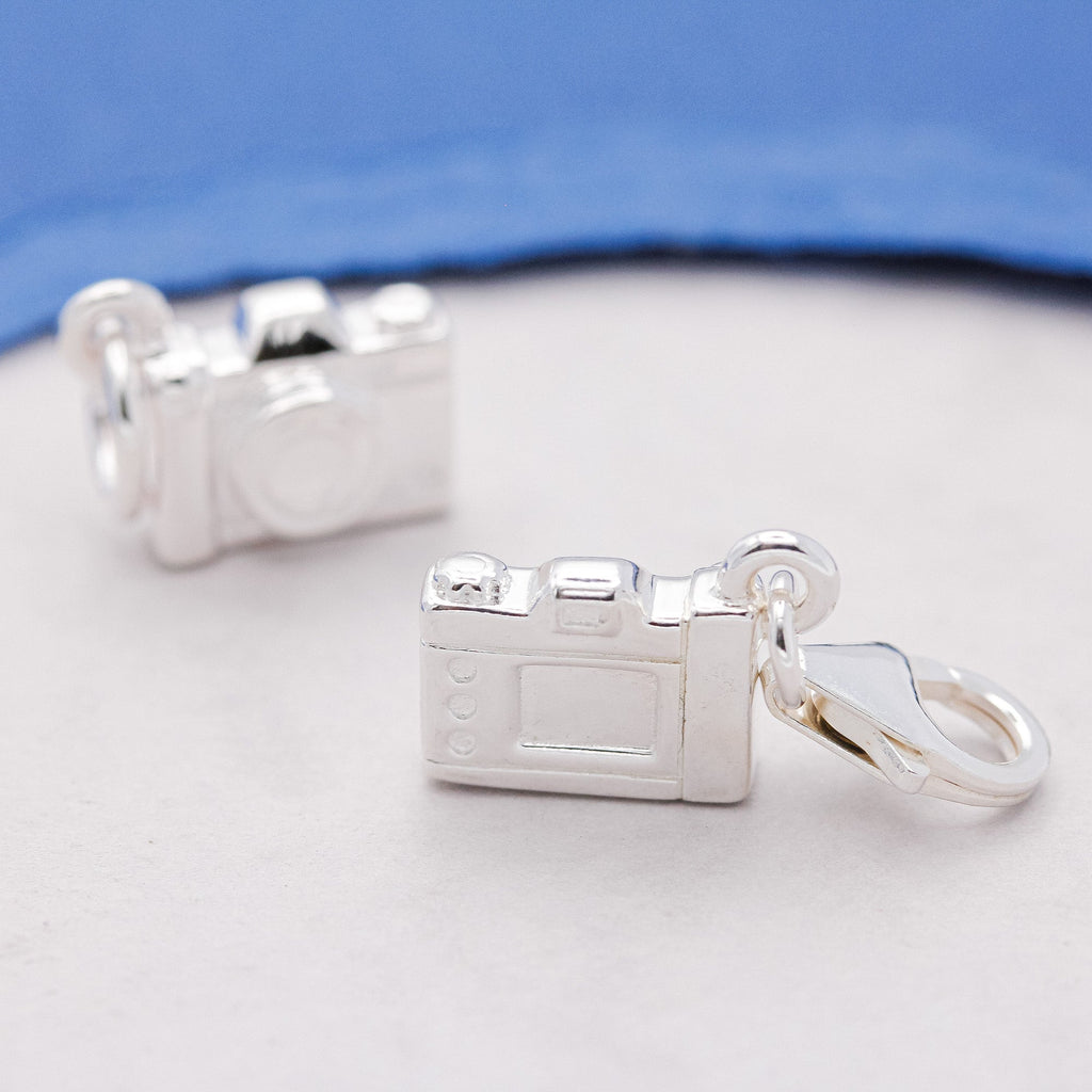 Vintage Camera Personalised Silver Charm