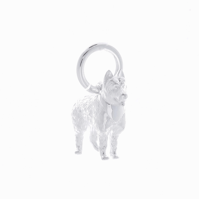 German Shepherd Silver Dog Charm