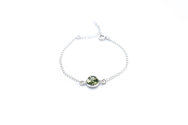 ESSENTIALS Green Amber Link Chain Bracelet