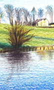Sketch of River Aire in North Yorkshire