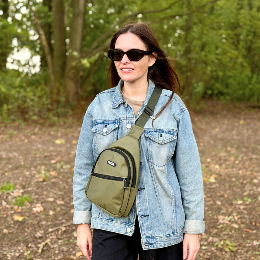 Dog Walking Sling Backpack - Khaki Green