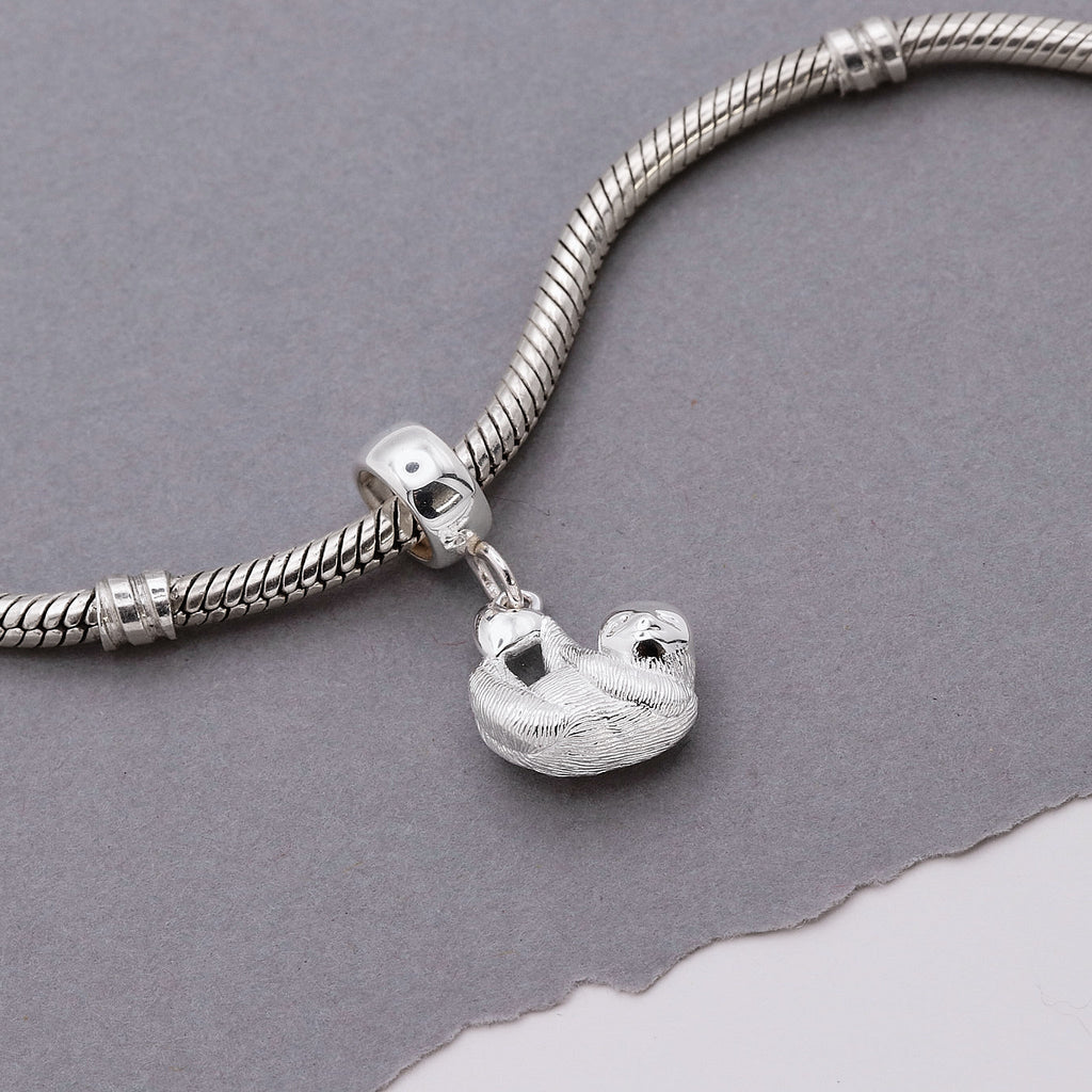 Sloth Silver Charm