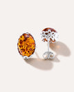 Floral Frame Amber Stud Earrings