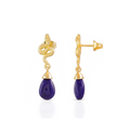 Medusa Small Gemstone Drop Earrings Lapis