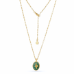 Medusa Gemstone and Snake Motif Pendant: Amazonite