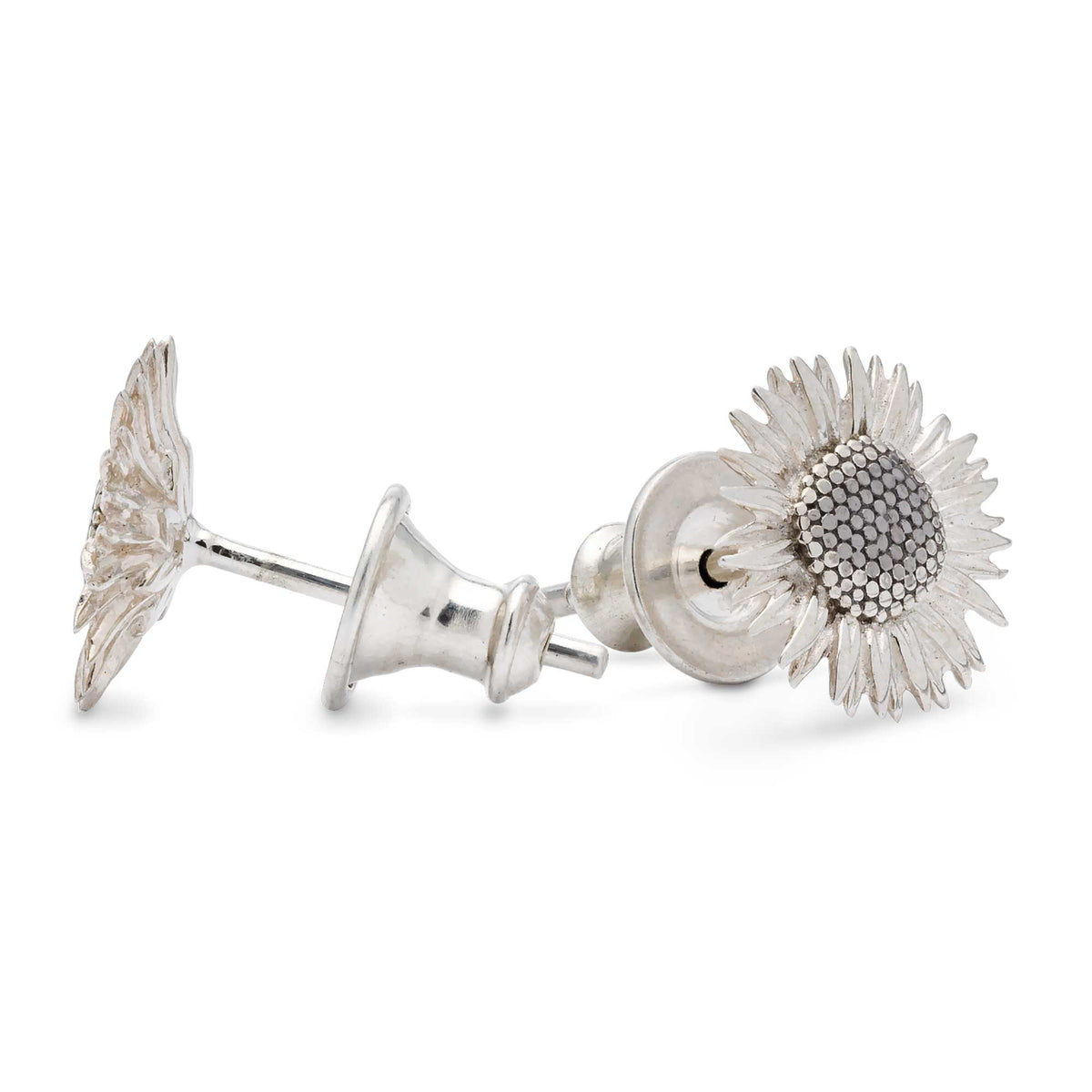 Pendientes de plata con diseño de girasol