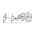Rose Flower Silver Stud Earrings