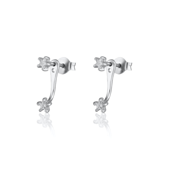 Pendientes de botón Sparkle Star Ear Jacket