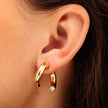 Sparkle Single Split Hoop Earring with Clear Stone