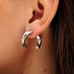 Sparkle Single Split Hoop Earring with Clear Stone