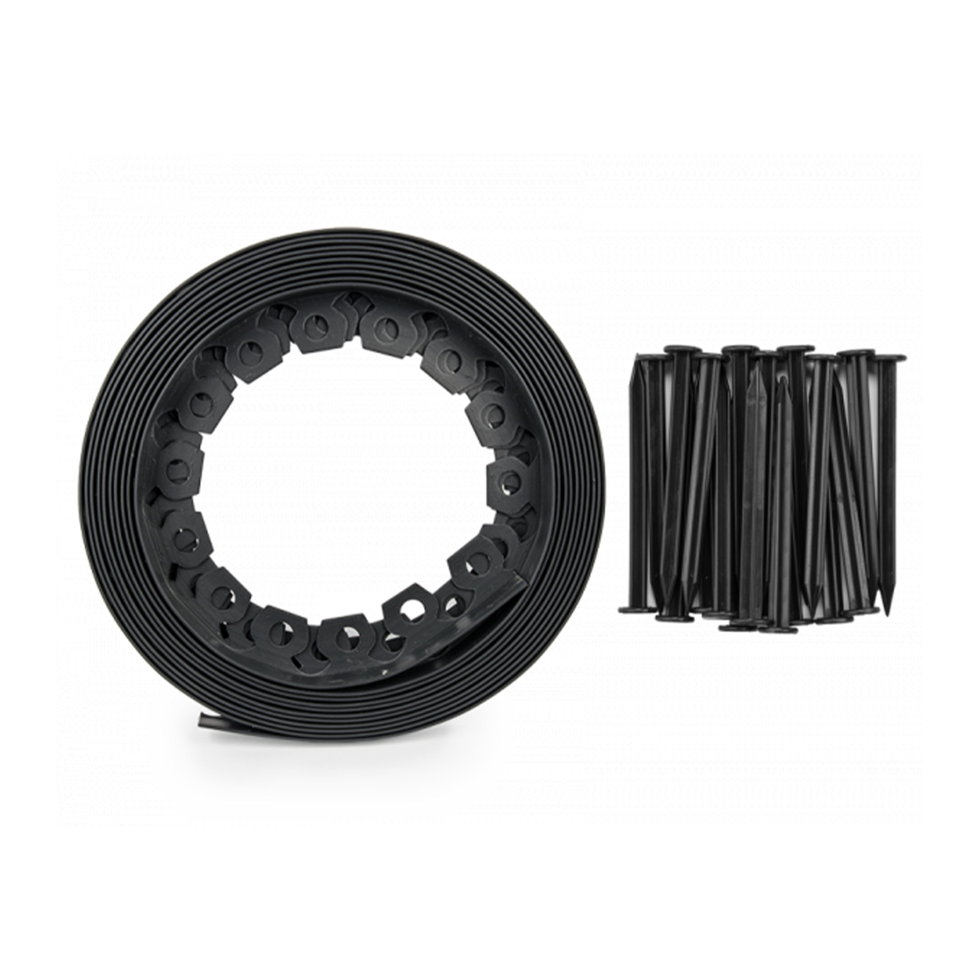 Lawn Border Set, Easy Border 60mm Black 10m With Pegs