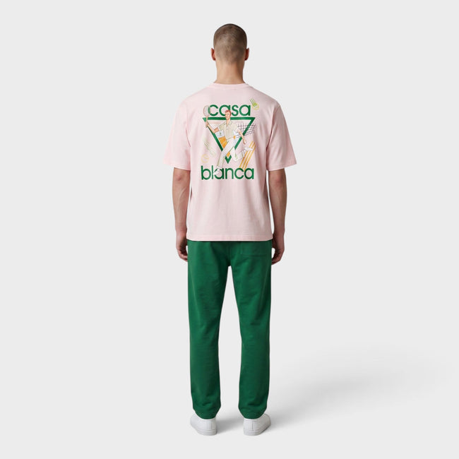 Camiseta rosa con icono del logo del club de tenis