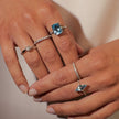 Anillo llamativo Elements Gold de piedras semipreciosas con hombro de diamante