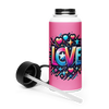 Stainless steel water bottle with a straw lid