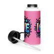 Stainless steel water bottle with a straw lid