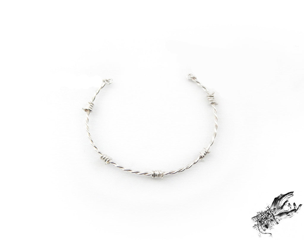 Stainless Steel Barbed Wire Bangle Bracelet
