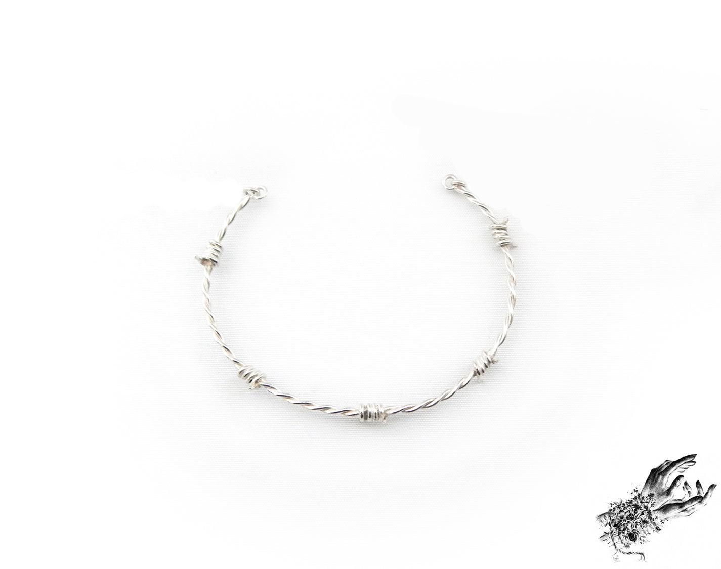Stainless Steel Barbed Wire Bangle Bracelet