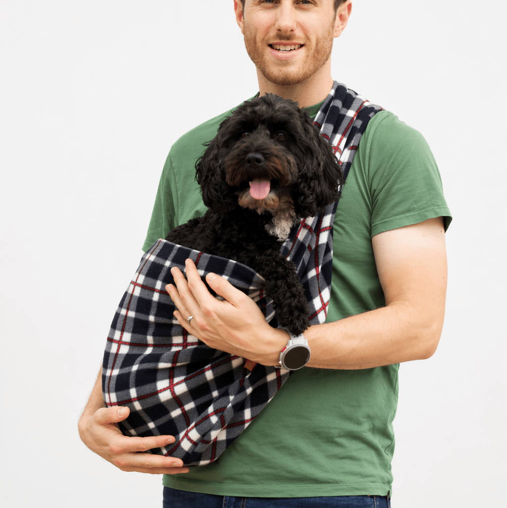 Patterned Polar Fleece Dog Sling - Standard, Petite and Long Strap Sizes