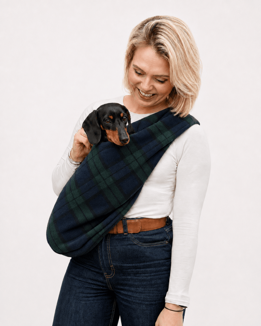 Patterned Polar Fleece Dog Sling - Standard, Petite and Long Strap Sizes