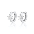 Sparkling Star Silver Huggie Earrings