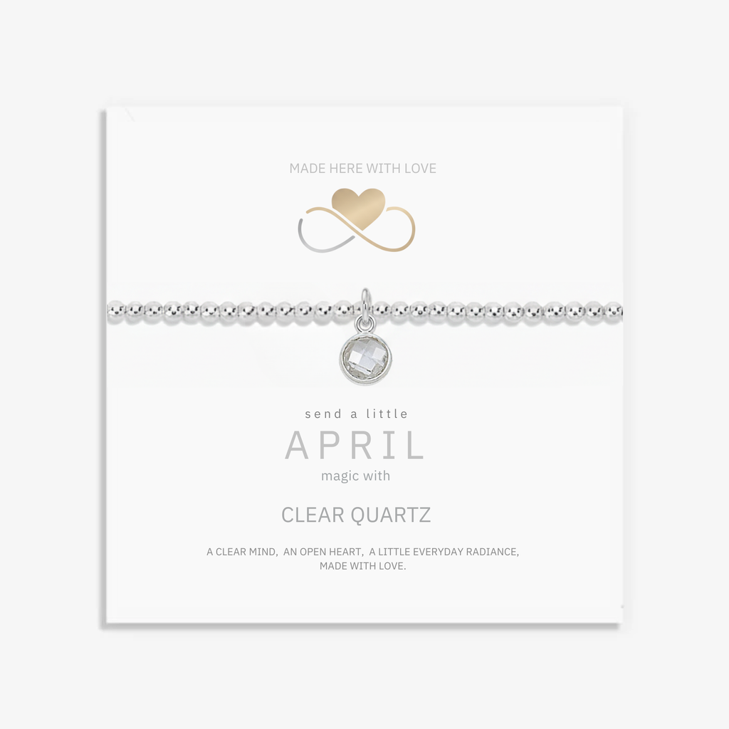 Conjunto de joyas de cuarzo transparente para abril