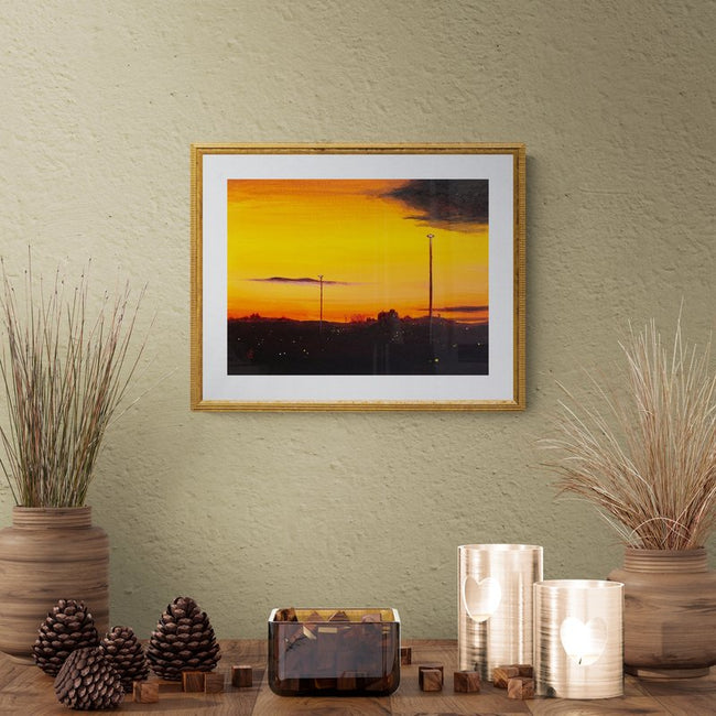 Stillness, scenery painting sunset